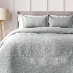LABHAM Sensation Grey Ultrasonic Quilted 230TC Cotton King Bedspread & 2 Pillow Covers-image-43