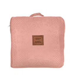 LABHAM Peach-Coloured Quilted 230 TC Cotton King Bed Cover With 2 Pillow Covers image 3