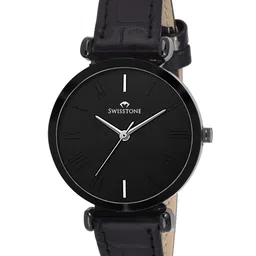 SWISSTONE Men Black Brass Dial & Black Straps Analogue Watch CK312-BLACK image 1