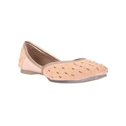 Jove Women Peach Embellished Jutties-picture-27