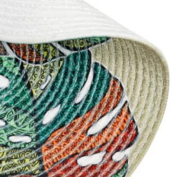 SOKNACK 2Pcs White & Blue Printed Pure Cotton Round Table Placemats image 5