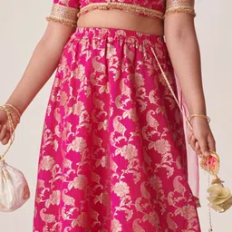 pspeaches Girls Printed Ready to Wear Lehenga & Blouse With Dupatta image 2