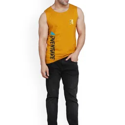 SLOWLORIS Pack Of 2 Printed Gym Vests SL26 (PEACOCK KEEP) (MUSTARD ADV) image 2