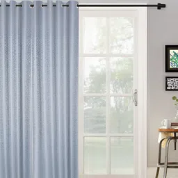HOSTA HOMES Silver-Toned Black Out Door Curtain-picture-40
