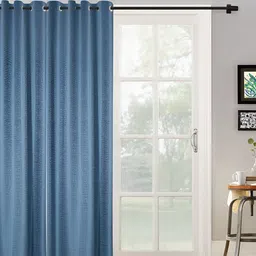 HOSTA HOMES Blue Abstract Black Out Door Curtain-picture-39