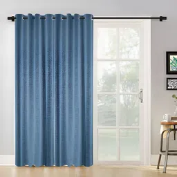 HOSTA HOMES Blue 2 Pieces Abstract Black Out Door Curtain-picture-31