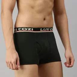 Lux Cozi Pack Of 3 Men Assorted Pure Cotton Trunks -COZI_BIGSHOT_SL_PLAIN_AST2_3PC image 3