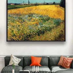 The Art House Yellow & Green Wheatfield By Van Gogh image 1