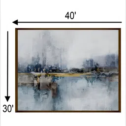 The Art House Blue & Grey Abstract Wooden Wall Art image 4