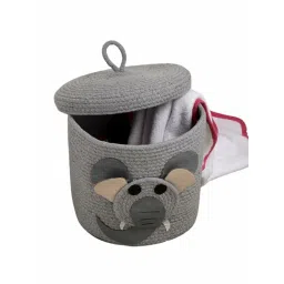 BAJO'S Grey & Black Self Design Bamboo Multi-Utility Organisers image 2