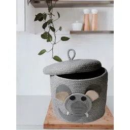 BAJO'S Grey & Black Self Design Bamboo Multi-Utility Organisers image 3