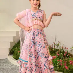 pspeaches Girls Printed Ready to Wear Lehenga & Blouse With Dupatta-picture-25