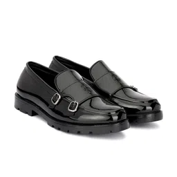 SHOZANIA Men Leather Formal Monk Shoes-picture-38