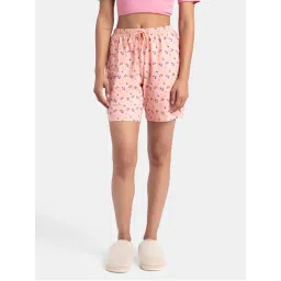Jockey RX87 Women Super Combed Cotton Relaxed Fit Printed Sleep Shorts - Coral Almond-picture-26