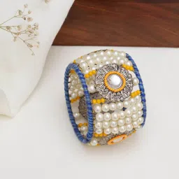 BeAbhika Vintage Look Pearl and Beaded Bangle image 3