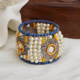 BeAbhika Vintage Look Pearl and Beaded Bangle image 4