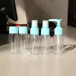 Zollyss Clear Plastic Refillable Travel Toiletry Spray Bottles Set With Zippered Pouch - 6 Pieces image 1