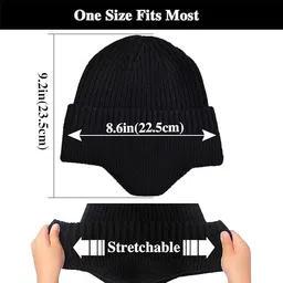 Gajraj Knit Beanie Hat for Men Women Winter Warm Earflap Soft Wool Slouchy Skull Cap with Ear Warmer Outdoor Sports Casual Woolen Hat image 5
