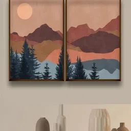 The Art House 2-Pcs Brown & Blue Boho Art Painting Framed Wall Art-picture-21