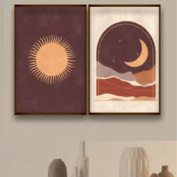 The Art House 2-Pcs Brown & Beige Abstract Painting Framed Wall Art-image-39