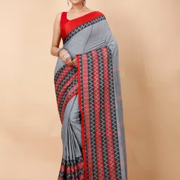 Ruuprekha Woven Design Ethnic Motifs Khadi Cotton Saree-image-32