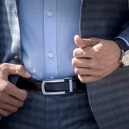 HALDEN Men Textured Leather Formal Belt image 5