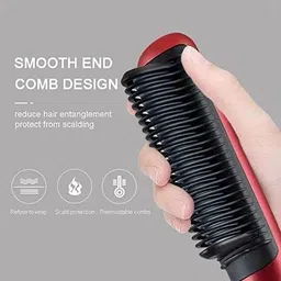 amipara 2 in 1 Ceramic Hair Straightener Brush for Women, Fast Straightening Comb Electric Hot with 30s Heating, Ionic Care, 5 Heat Settings, No Damage image 3