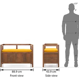 urban ladder Rhodes Solid Wood Bench in Amber Walnut Finish image 5