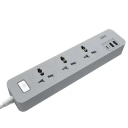 GM Cuba 6 Amps 3 Sockets Surge Protector (1.8 Meters, GM 3341, White)-picture-24