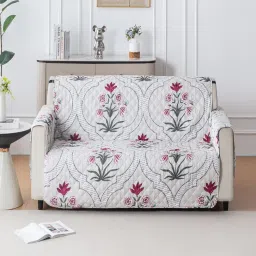 House of Quirk Anti-Slip Sofa Cover with Pocket Couch Protector - Mughal Buta-picture-10