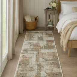 OBSESSIONS Machine Made Abstract Bedside Runner - Green (2.5 x 5 Feet)-image-55