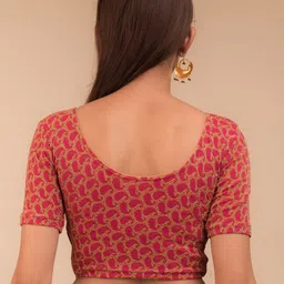 Bindigasm's Advi Woven Design Stretchable Saree Blouse image 3