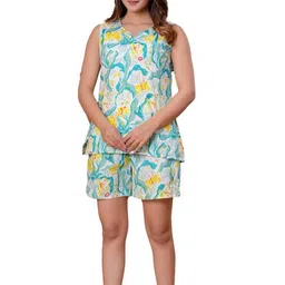 nav fashion Women's Printed Pure Cotton Shorts Set, Nightsuit Set, Sleepwear, Loungewear Pack of 1 image 1