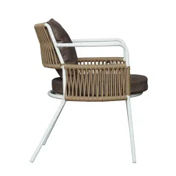 homedfy Paola Outdoor Table Set with 1 Table and 2 Chairs in Ivory White image 9