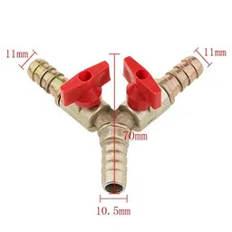 WildCard India 3 Way Y Shaped Gas Fuel Valve - Brass Barbed Y Shaped Ball Valve Fuel Gas Oil Pipe Fitting Clamp image 3