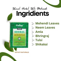 khyati naturals Kamal Herbal Khadi Herbal Mehndi Black, 80 Gm X 5 Pack (400 Gm) image 4