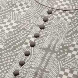 YASH GALLERY Plus Size Women Grey & White Bandhani Printed Kurta image 2