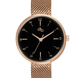 DressBerry Black Women Patterned Dial & Stainless Steel Straps Analogue Watch DB-006-image-11