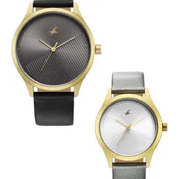 Fastrack Pack of 2 Aluminium Dial & Leather Straps Analogue Watch 6803168033AL01-picture-14