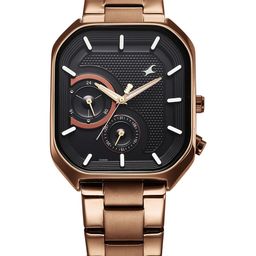 Fastrack Men Brass Dial & Stainless Steel Bracelet Style Straps Analogue Watch 3321QM02-picture-18