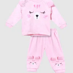 Moms Love Girls Bear Embroidered Top with Pyjamas-picture-15