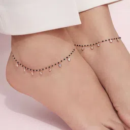 Zavya Rose Gold-Plated 925 Sterling Silver Artificial Stones Anklet-picture-34