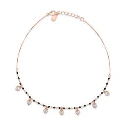 Zavya Rose Gold-Plated 925 Sterling Silver Artificial Stones Anklet image 2