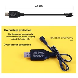 hkn enterprises HKN SM-2-Pin RC Plug Model Battery Charger Cable, USB Charger Cable Compatible RC Car RC Plane RC Tank RC Drone Toys & Multipurpose Batteries. Pack of 1 image 5