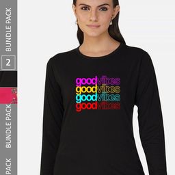 CHOZI Pack of 2 Typography Printed Cotton T-shirts-picture-5