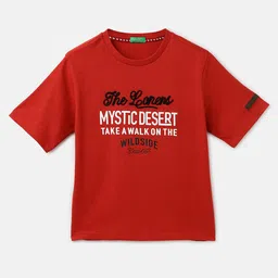 United Colors of Benetton Boys Typography Printed Round Neck Pure Cotton Boxy T-shirt-picture-32