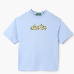 United Colors of Benetton Boys Typography Printed Round Neck Pure Cotton Boxy T-shirt-picture-0