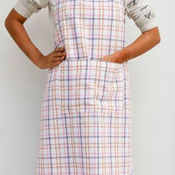 Ariana White Checked Cotton Apron-image-12