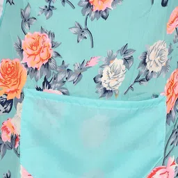 Kuber Industries Set of 3 Green Floral Printed Cotton Aprons image 2