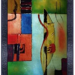 PnF Black & Green Glass Abstract Painting Wall Art-image-66